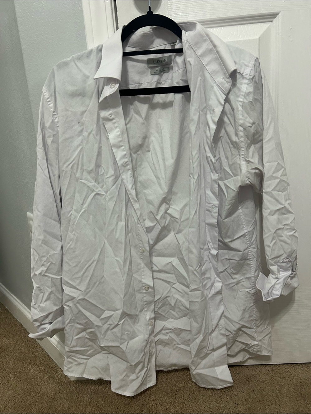Lux Classic White Men's Dress Shirt - Tailored Long Sleeve